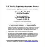 Flyer for service academy information session