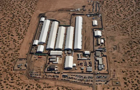 Aerial photo of Camp East Montana